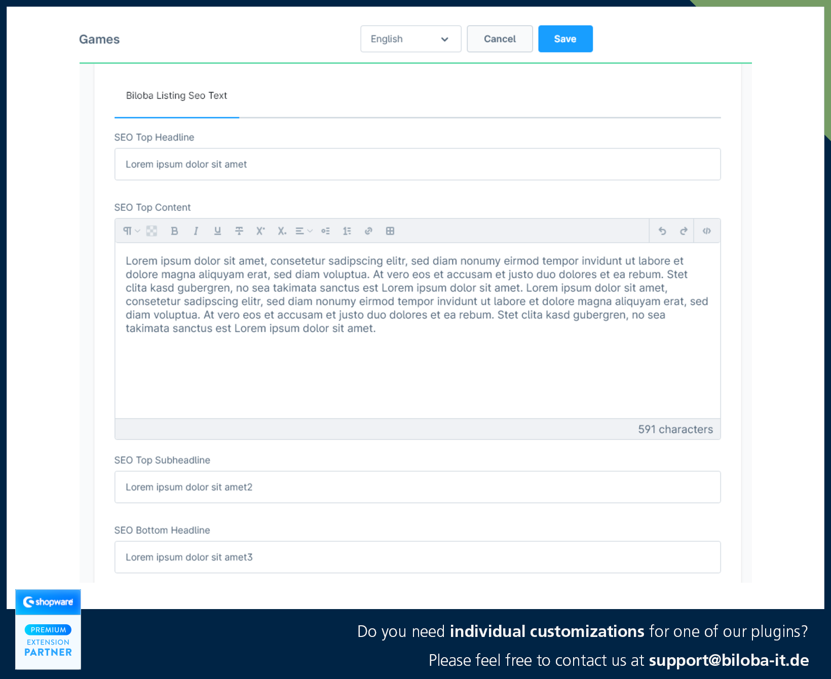 BilobaListingSeoTextApp